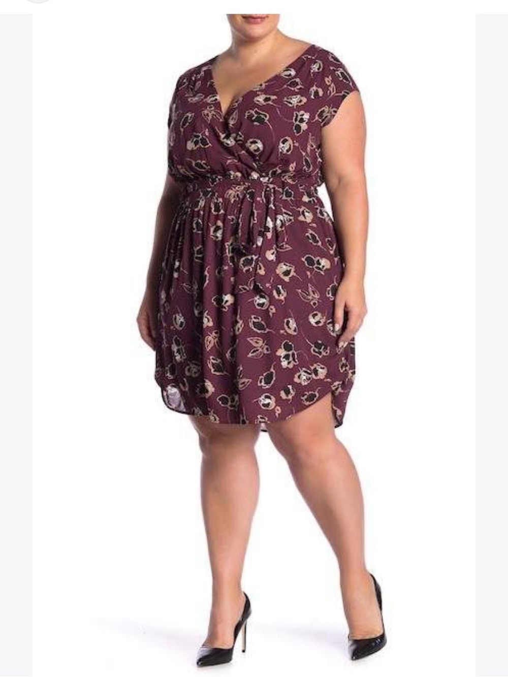 Dr2 by Daniel Rainn Surplice Neck Floral Print Dress 1x